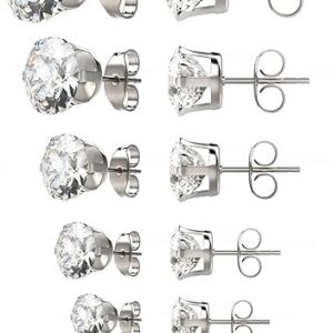 6 Pairs Stainless Steel Stud Limited Time Deal upto 58% Off