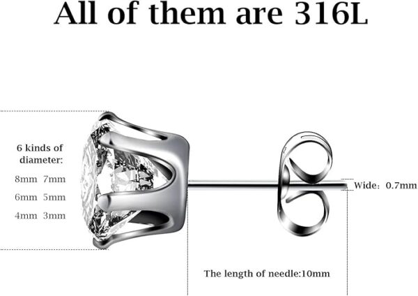 6 Pairs Stainless Steel Stud Limited Time Deal upto 58% Off - Image 6