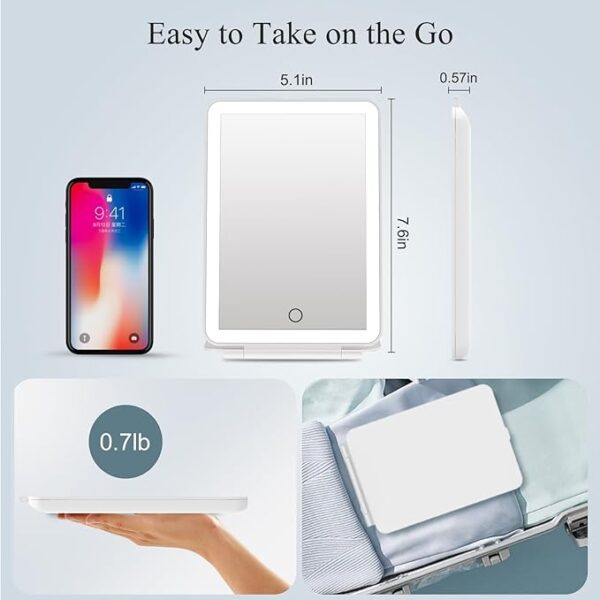 Rechargeable Travel Makeup Mirror Limited Time Deal upto 23% Off - Image 2